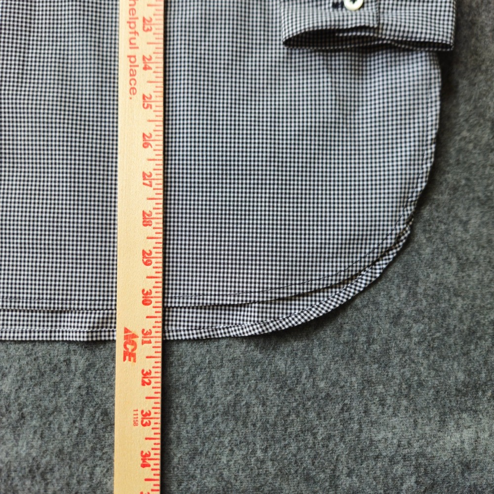J. Jill Micro Gingham Black/White Tunic Button Front Size M Lagenlook Office EUC - Picture 7 of 11